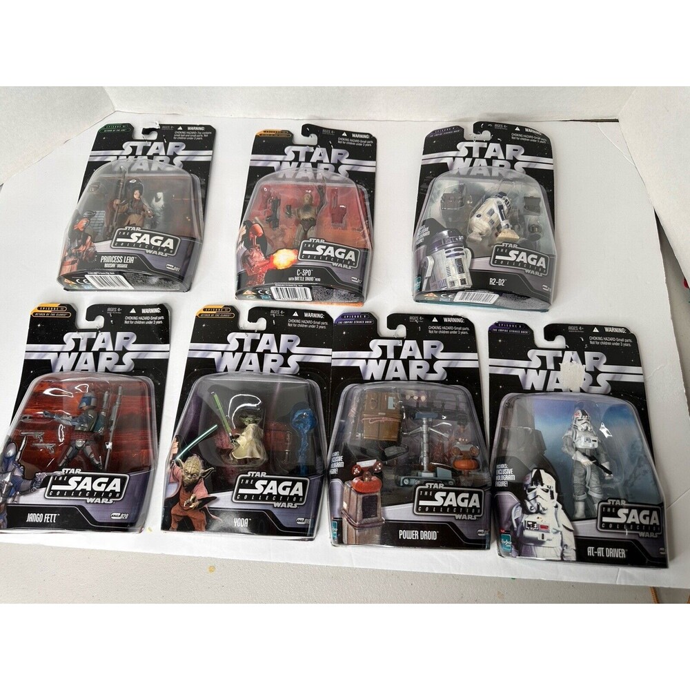 Star Wars The Saga Collection Lot Of 8  action figures 2005  w hologram figure